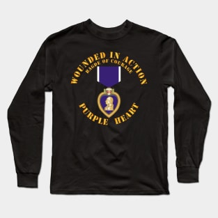 Wounded in Action - Purple Heart - Badge of Courage Long Sleeve T-Shirt